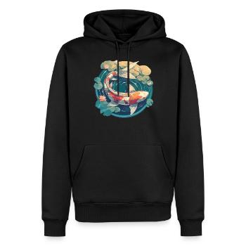 Koi Koi Carpe - Sweat à capuche Premium bio Homme - noir - Devant - Nico (187cm)