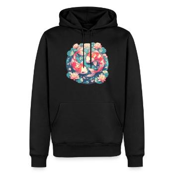 Koi Koi Carpe - Sweat à capuche Premium bio Homme - noir - Devant - Nico (187cm)