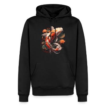 Koi Koi Carpe - Sweat à capuche Premium bio Homme - noir - Devant - Nico (187cm)