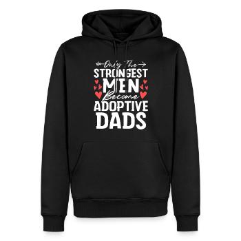 Nur Die Stärksten Männer Lustige Adoption Papa Gotcha - Männer Premium Bio Hoodie - Schwarz - Vorne - Nico (187cm)
