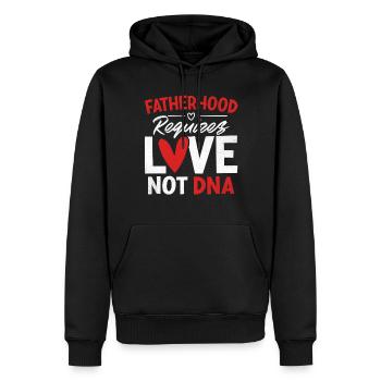 La paternité exige de l’amour, pas de l’ADN Drôle de piège - Sweat à capuche Premium bio Homme - noir - Devant - Nico (187cm)