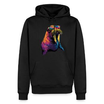 Walross Stoßzähne Robbe Wilde Pazifische Walrosse - Männer Premium Bio Hoodie - Schwarz - Vorne - Nico (187cm)