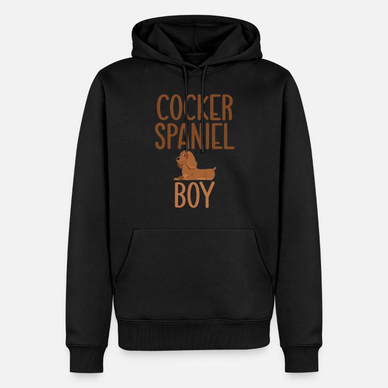 Cadeaux Cocker Spaniel - Sweat à capuche Premium bio Homme - noir