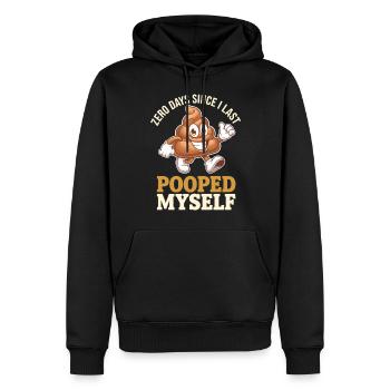 Zéro jour depuis la dernière fois que je me suis fait caca mème - Sweat à capuche Premium bio Homme - noir - Devant - Nico (187cm)