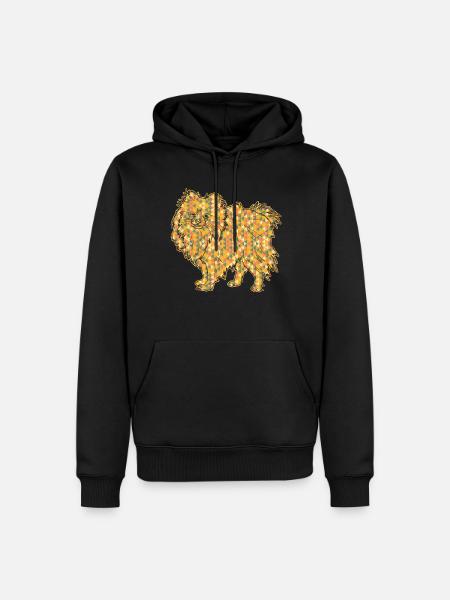 Pomeranian Geometric Tee - Men’s Premium Organic Hoodie - black