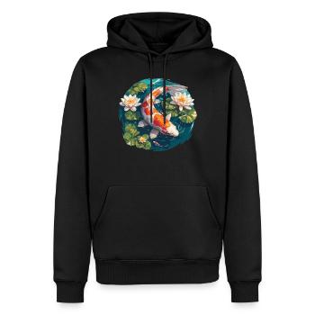 Koi Koi Carpe - Sweat à capuche Premium bio Homme - noir - Devant - Nico (187cm)