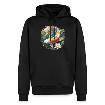 Koi Koi Carpe - Sweat à capuche Premium bio Homme - noir - Devant - Nico (187cm)