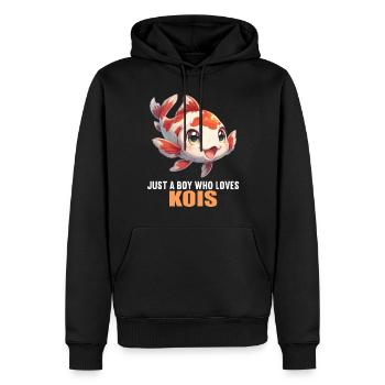 Koi Koi Carpe - Sweat à capuche Premium bio Homme - noir - Devant - Nico (187cm)