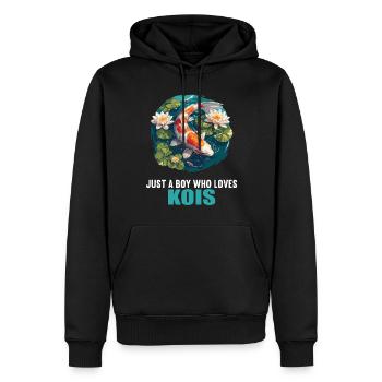 Koi Koi Carpe - Sweat à capuche Premium bio Homme - noir - Devant - Nico (187cm)
