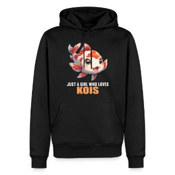 Koi Koi Carpe - Sweat à capuche Premium bio Homme - noir - Devant - Nico (187cm)