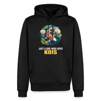 Koi Koi Carpe - Sweat à capuche Premium bio Homme - noir - Devant - Nico (187cm)