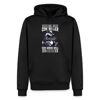Il me tend la manette que le roi veut jouer - Sweat à capuche Premium bio Homme - noir - Devant - Nico (187cm)