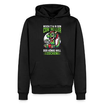 Il me tend la manette que le roi veut jouer - Sweat à capuche Premium bio Homme - noir - Devant - Nico (187cm)