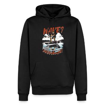 Wakeboarding Wakeboard Wake? More Like Wowboard - Men’s Premium Organic Hoodie - black - Front - Nico (187cm)