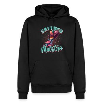 Couponing Coupon Savings Maestro - Men’s Premium Organic Hoodie - black - Front - Nico (187cm)