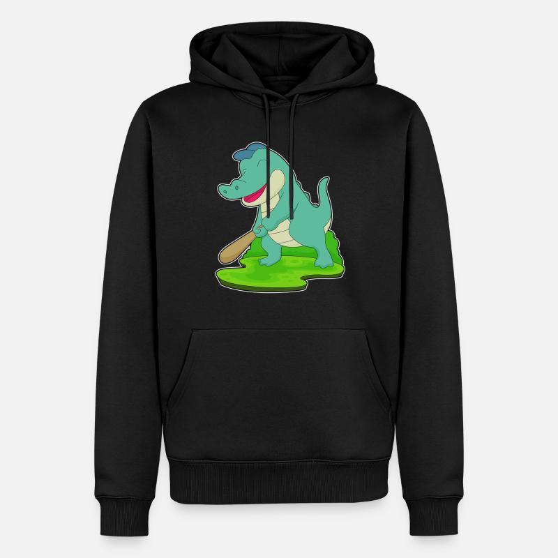 Bâton de baseball Crocodile - Sweat à capuche Premium bio Homme - noir