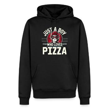Pizza, just a boy who loves pizza - Männer Premium Bio Hoodie - Schwarz - Vorne - Nico (187cm)