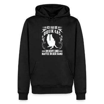 Quokka und Kaffee Beuteltier Quokka - Männer Premium Bio Hoodie - Schwarz - Vorne - Nico (187cm)