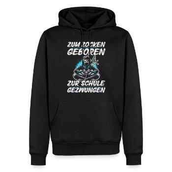 Zum Zocken geboren zur Schule gezwungen Ninja - Männer Premium Bio Hoodie - Schwarz - Vorne - Nico (187cm)