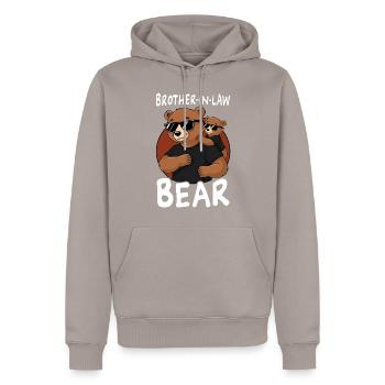 Beau-frère Bear - Sweat à capuche Premium bio Homme - taupe - Devant - Nico (187cm)