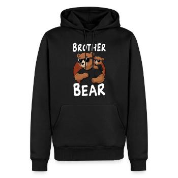 Frère Ours - Sweat à capuche Premium bio Homme - noir - Devant - Nico (187cm)