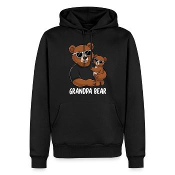 Grand-père Ours - Sweat à capuche Premium bio Homme - noir - Devant - Nico (187cm)