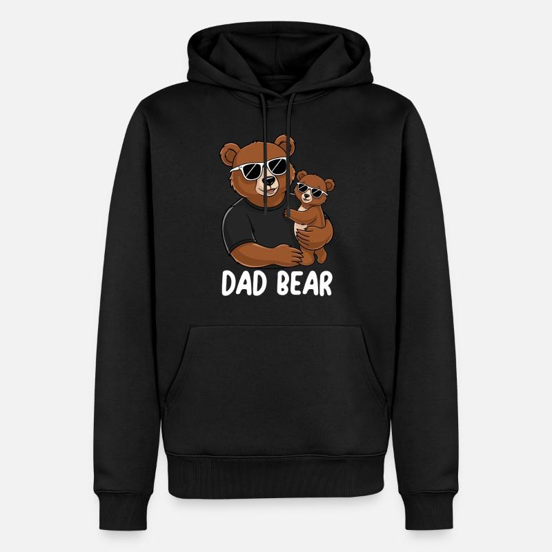 Dad Bear - Männer Premium Bio Hoodie - Schwarz