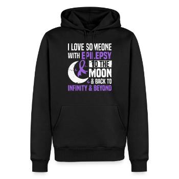 J’aime quelqu’un qui a le système nerveux épileptique - Sweat à capuche Premium bio Homme - noir - Devant - Nico (187cm)