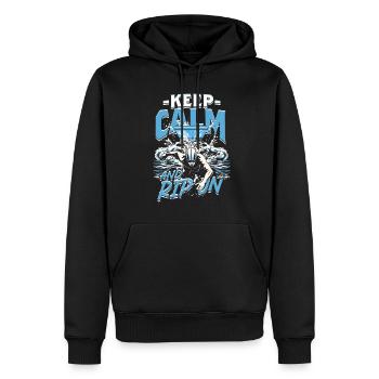 Saut De Tremplin Restez Calme Et Déchirez - Sweat à capuche Premium bio Homme - noir - Devant - Nico (187cm)