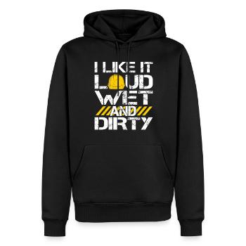 I Like It Loud Dirty Saying Construction Site Men - Männer Premium Bio Hoodie - Schwarz - Vorne - Nico (187cm)