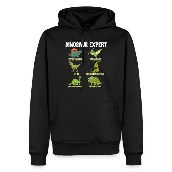 Funny Dinosaur - Dinosaur expert Brachiosaurus - Men’s Premium Organic Hoodie - black - Front - Nico (187cm)