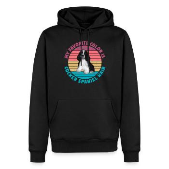 Cadeaux Cocker Spaniel - Sweat à capuche Premium bio Homme - noir - Devant - Nico (187cm)