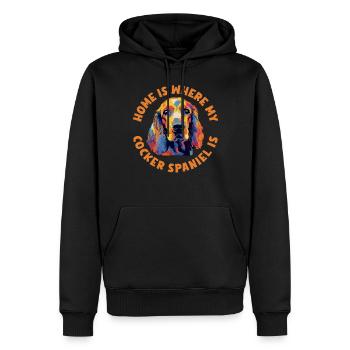 Cadeaux Cocker Spaniel - Sweat à capuche Premium bio Homme - noir - Devant - Nico (187cm)