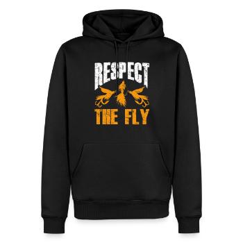 Fly Tying Fly Fishing - Men’s Premium Organic Hoodie - black - Front - Nico (187cm)