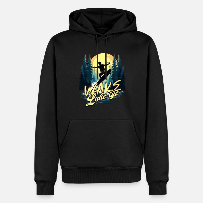 Wakeboarding Wakeboard Wakeboarder - Sweat à capuche Premium bio Homme - noir