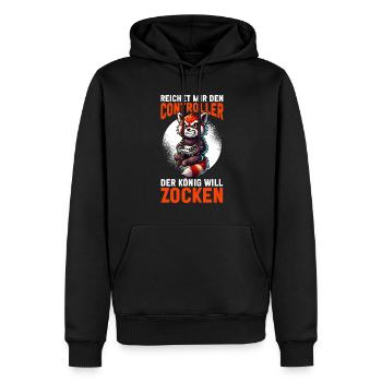 Reichet Mir Den Controller Der König Will Zocken - Männer Premium Bio Hoodie - Schwarz - Vorne - Nico (187cm)