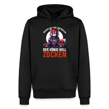 Reichet Mir Den Controller Der König Will Zocken - Männer Premium Bio Hoodie - Schwarz - Vorne - Nico (187cm)