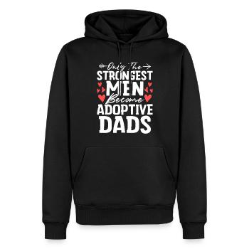 Nur Die Stärksten Männer Lustige Adoption Papa Gotcha - Männer Premium Bio Hoodie - Schwarz - Vorne - Nico (187cm)