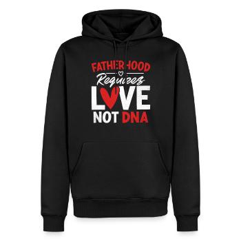La paternité exige de l’amour, pas de l’ADN Drôle de piège - Sweat à capuche Premium bio Homme - noir - Devant - Nico (187cm)