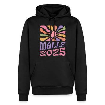 Malle 2025 - Sweat à capuche Premium bio Homme - noir - Devant - Nico (187cm)