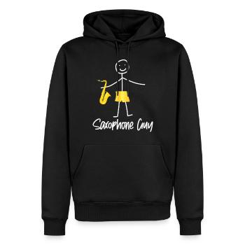 Saxophone Saxophone Guy - Männer Premium Bio Hoodie - Schwarz - Vorne - Nico (187cm)