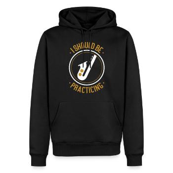 Saxophone I Should Be Practicing - Männer Premium Bio Hoodie - Schwarz - Vorne - Nico (187cm)
