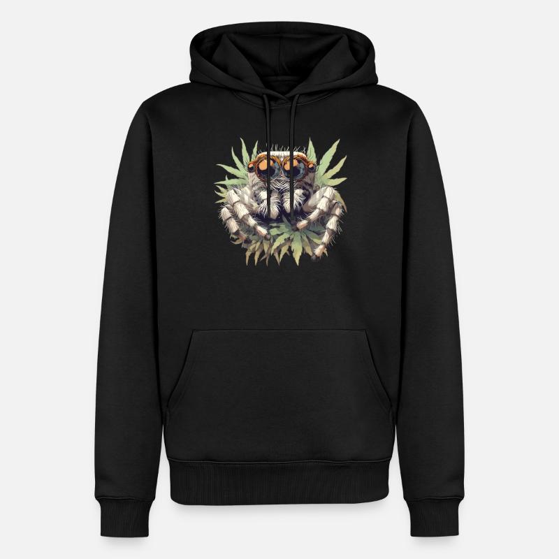 Araignée sauteuse Springspinnen Springspinne - Sweat à capuche Premium bio Homme - noir
