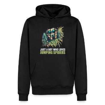 Jumping Spider Springspinnen Springspinne - Männer Premium Bio Hoodie - Schwarz - Vorne - Nico (187cm)