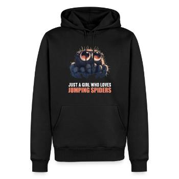 Jumping Spider Springspinnen Springspinne - Männer Premium Bio Hoodie - Schwarz - Vorne - Nico (187cm)
