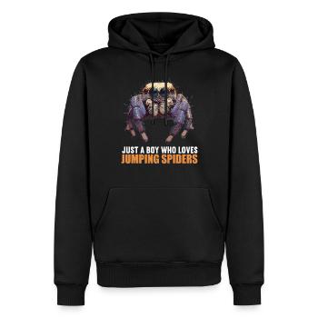 Jumping Spider Springspinnen Springspinne - Männer Premium Bio Hoodie - Schwarz - Vorne - Nico (187cm)