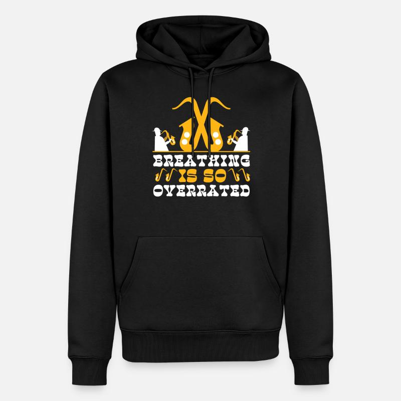 Saxophone Breathing Is So - Männer Premium Bio Hoodie - Schwarz