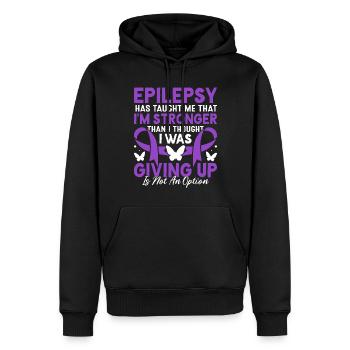Epilepsie hat mich gelehrt Purple Ribbon Epilepsie - Männer Premium Bio Hoodie - Schwarz - Vorne - Nico (187cm)