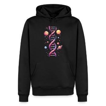 Espace ADN double hélice - Sweat à capuche Premium bio Homme - noir - Devant - Nico (187cm)