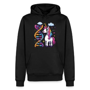 ADN de licorne - Sweat à capuche Premium bio Homme - noir - Devant - Nico (187cm)